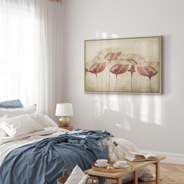 Tableau - Flowers in Beige (1 Part) Wide