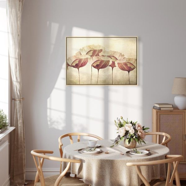 Tableau - Flowers in Beige (1 Part) Wide