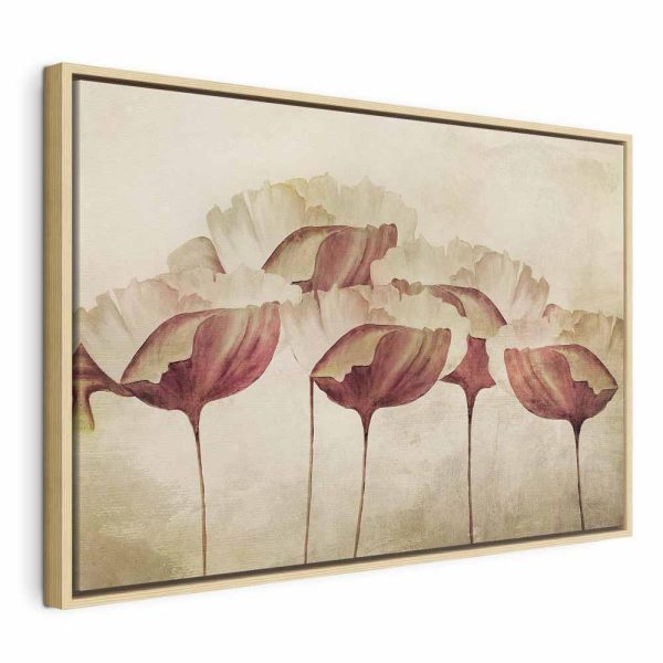 Tableau - Flowers in Beige (1 Part) Wide