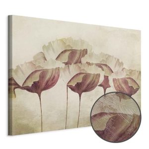 Tableau - Flowers in Beige (1 Part) Wide