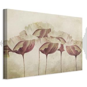 Tableau - Flowers in Beige (1 Part) Wide