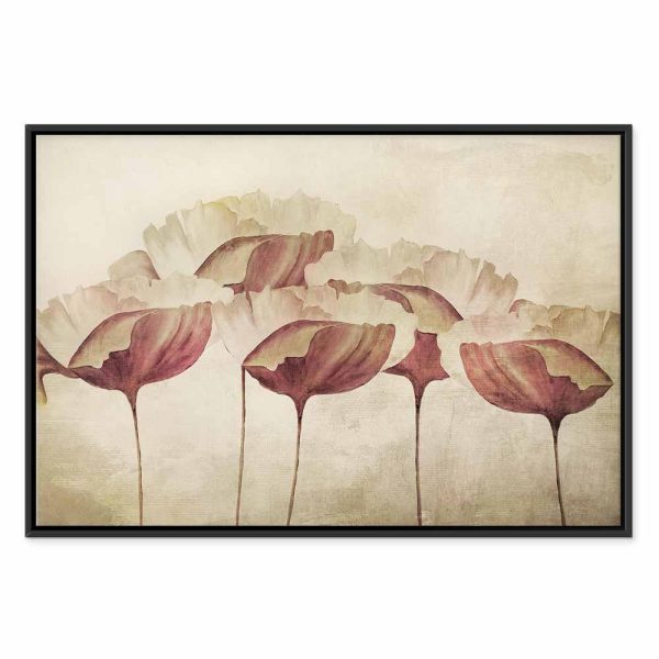 Tableau - Flowers in Beige (1 Part) Wide