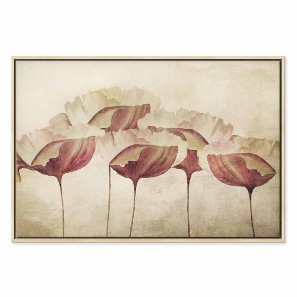 Tableau - Flowers in Beige (1 Part) Wide