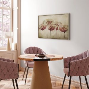 Tableau - Flowers in Beige (1 Part) Wide