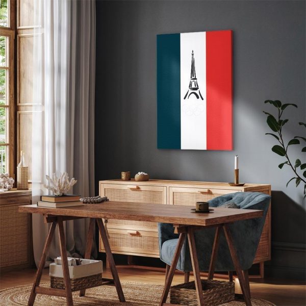Tableau - French Flag With Graphic Eiffel Tower
