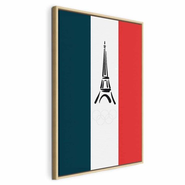 Tableau - French Flag With Graphic Eiffel Tower