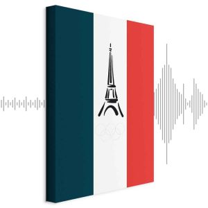 Tableau - French Flag With Graphic Eiffel Tower