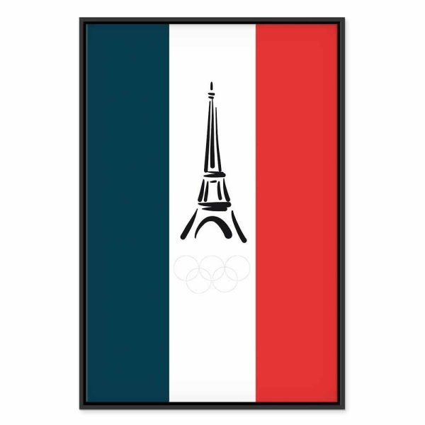 Tableau - French Flag With Graphic Eiffel Tower