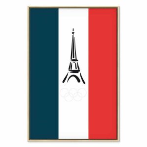 Tableau - French Flag With Graphic Eiffel Tower