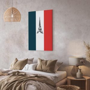 Tableau - French Flag With Graphic Eiffel Tower