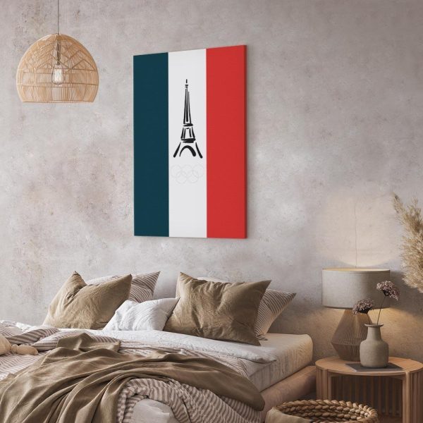 Tableau - French Flag With Graphic Eiffel Tower