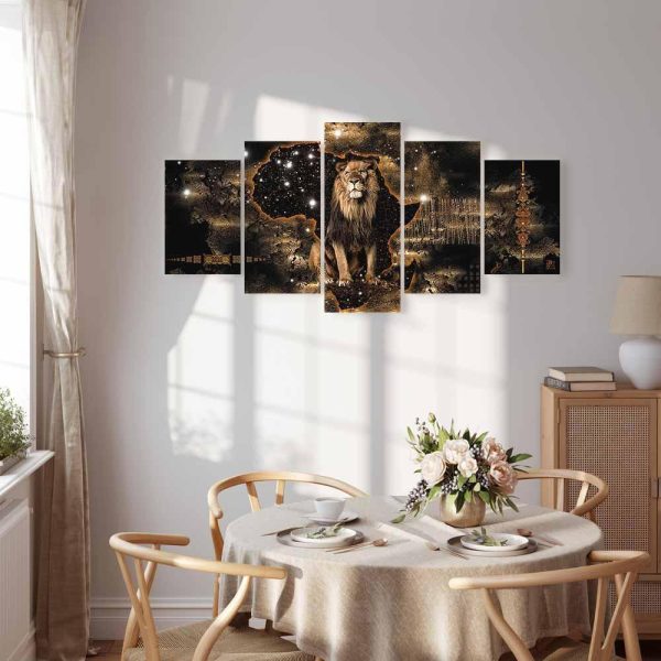 Tableau - Golden Lion (5 Parts) Wide