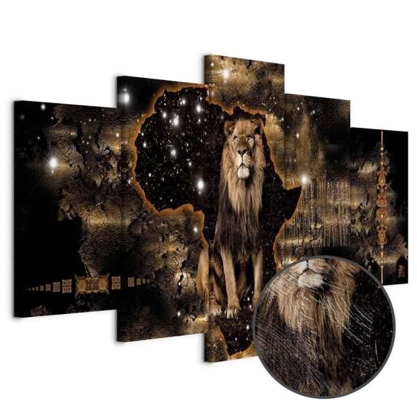 Tableau - Golden Lion (5 Parts) Wide Tableau - Golden Lion (5 Parts) Wide