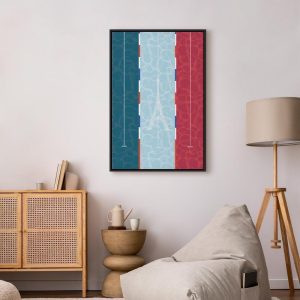 Tableau - Graphic Illustration of a Swimming Pool Against the Backdrop of the French Flag