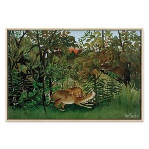 Tableau - Henri Rousseau – Le Lion ayant faim se jette sur l'Antilope