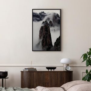 Tableau - High Mountains in Mist (1-part) - Landscape of Clouds Amid Rocks