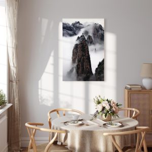Tableau - High Mountains in Mist (1-part) - Landscape of Clouds Amid Rocks