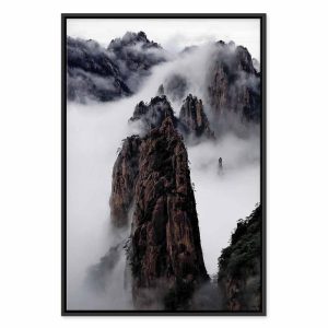 Tableau - High Mountains in Mist (1-part) - Landscape of Clouds Amid Rocks