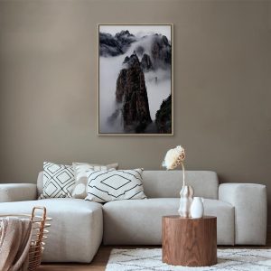 Tableau - High Mountains in Mist (1-part) - Landscape of Clouds Amid Rocks