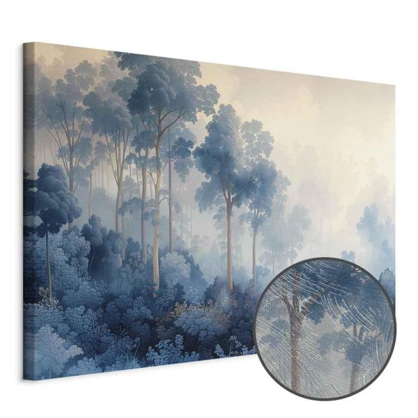 Tableau - Landscape with Trees in Illustrative Style Fairy-Tale Blue Forest