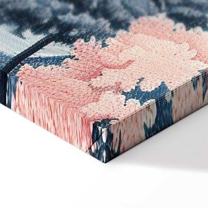 Tableau - Landscape with the Ocean Cliffs and Trees in Delicate Pink Shades