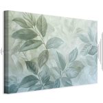 Tableau - Large Leaves in Shades of Green-Mint: Botanical Motif