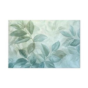 Tableau - Large Leaves in Shades of Green-Mint: Botanical Motif