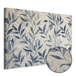 Tableau - Leaves in Blue Color Delicate Botanical Motif