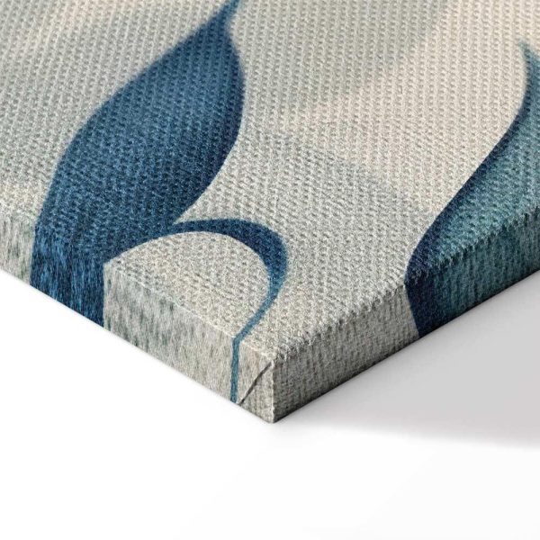 Tableau - Leaves in Blue Color Delicate Botanical Motif