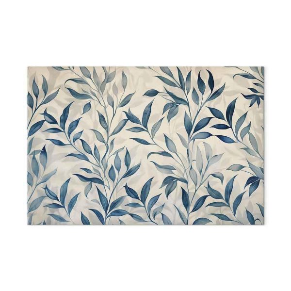 Tableau - Leaves in Blue Color Delicate Botanical Motif