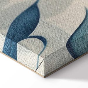 Tableau - Leaves in Blue Color Delicate Botanical Motif