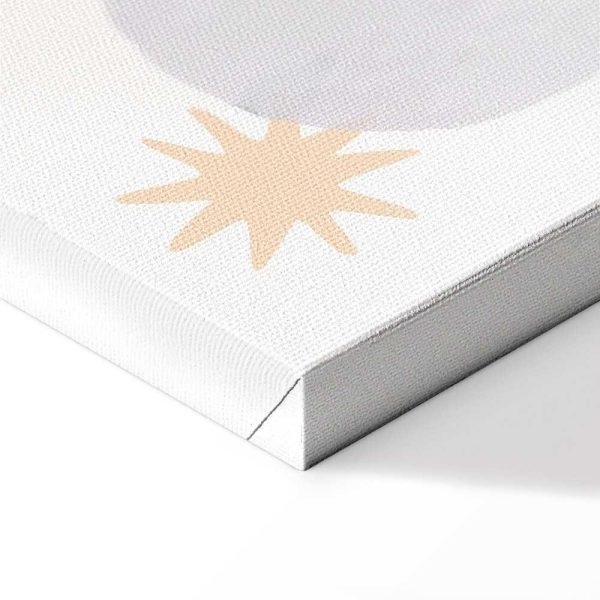 Tableau - Letters Above the Rainbow - Letters Among Streams of Rain and Clouds with a Rainbow Moon and Stars on a Light Background