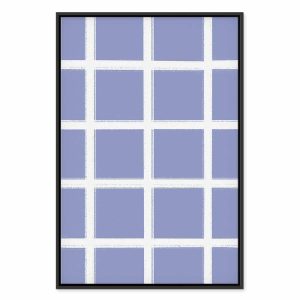 Tableau - Lines and Symmetry - Expressive White Grid on a Blue Background