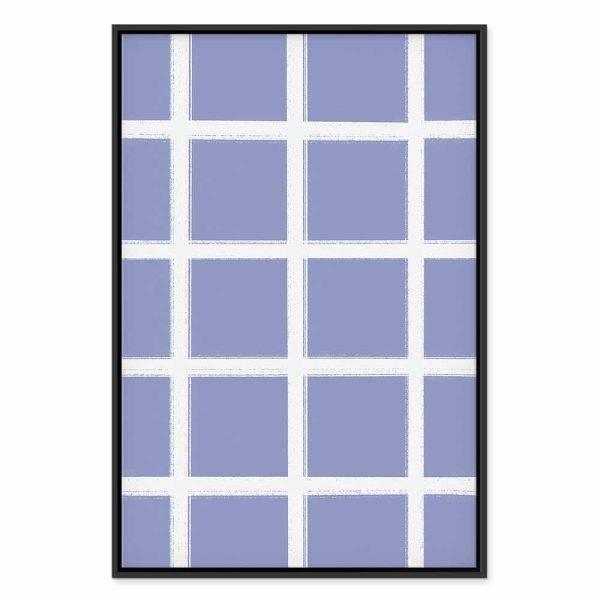 Tableau - Lines and Symmetry - Expressive White Grid on a Blue Background