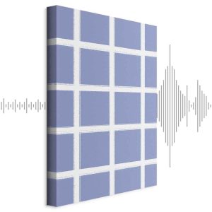 Tableau - Lines and Symmetry - Expressive White Grid on a Blue Background