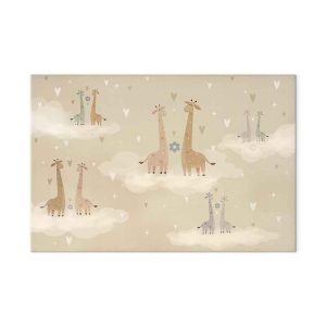 Tableau - Love - Colorful Giraffes Floating on Clouds Among Hearts and Stars