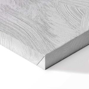 Tableau - Metallic Fluidity - Abstract Silver Forms on a Mint-Purple Background