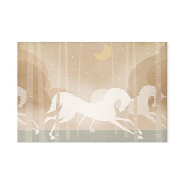 Tableau - Moon Horses - Horses Galloping Among Trees on a Starry Night