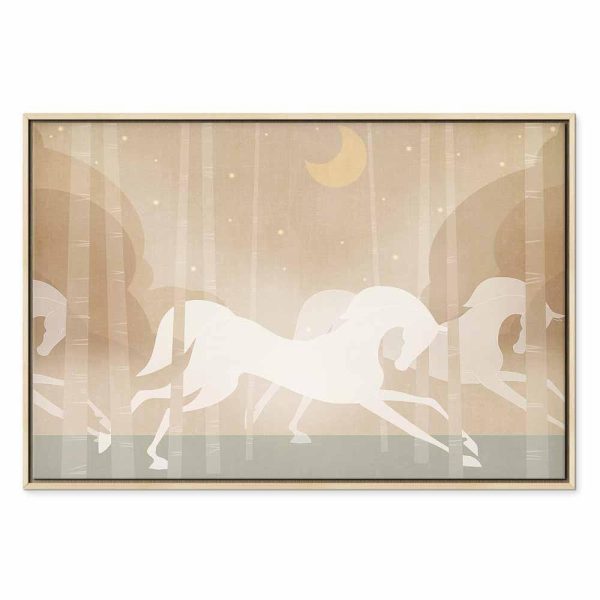 Tableau - Moon Horses - Horses Galloping Among Trees on a Starry Night