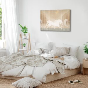 Tableau - Moon Horses - Horses Galloping Among Trees on a Starry Night