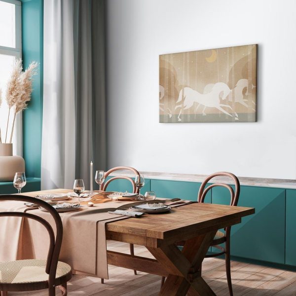 Tableau - Moon Horses - Horses Galloping Among Trees on a Starry Night