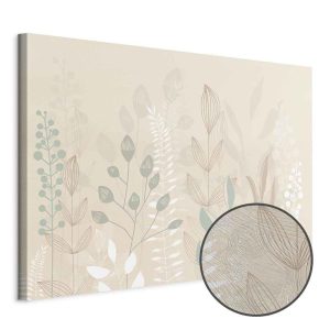 Tableau - Morning in the Meadow - Various Pastel Plants on a Beige Background
