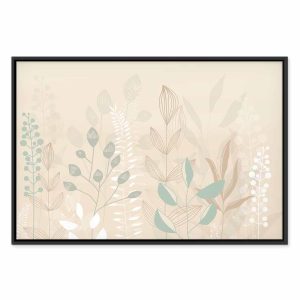 Tableau - Morning in the Meadow - Various Pastel Plants on a Beige Background