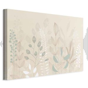 Tableau - Morning in the Meadow - Various Pastel Plants on a Beige Background