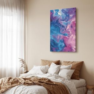 Tableau - Night Flows - Abstract Waves in Shades of Blue and Violet
