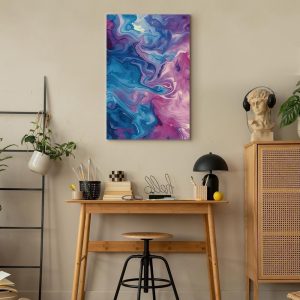 Tableau - Night Flows - Abstract Waves in Shades of Blue and Violet