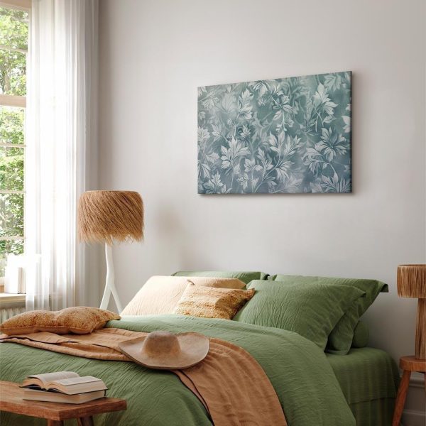 Tableau - Ornaments in Worn Muted Turquoises: Delicate Plant Pattern