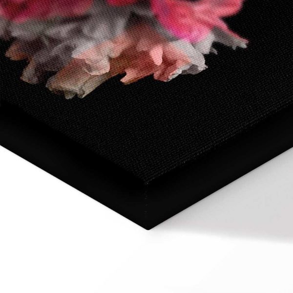 Tableau - Peony Charm (1-part) - Colorful Bouquet on Black Background