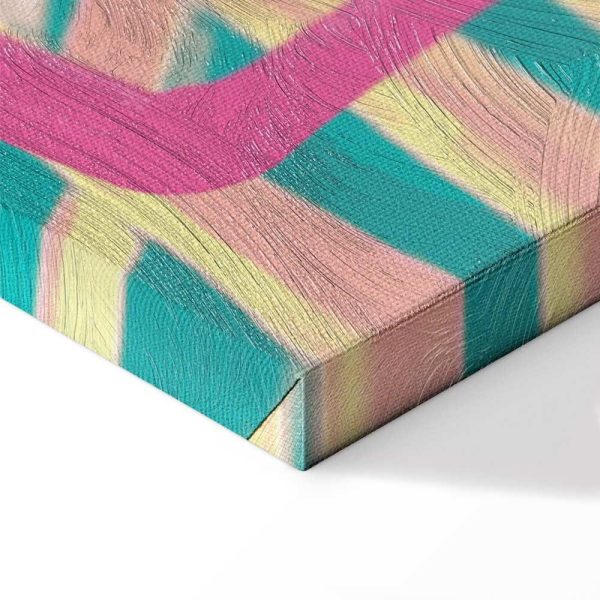 Tableau - Pink Flamingo - Abstract Flamingo Against Palms and Ice Cubes