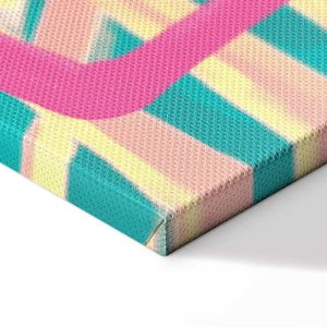 Tableau - Pink Flamingo - Abstract Flamingo Against Palms and Ice Cubes